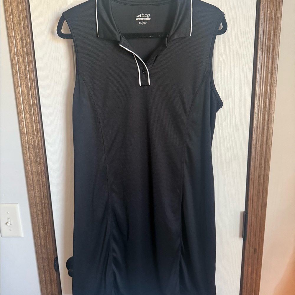 Black Sleeveless Polo Dress